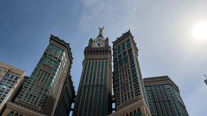 MECCA, SAUDI ARABIA-march 7, 2023: Skyline with Abraj Al Bait (Royal Clock Tower Makkah) in Mecca,...