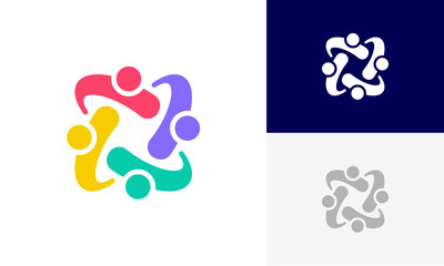 community logo, social community logo, global community logo, human family logo icon design vector