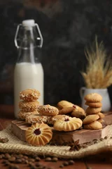 Deurstickers several shortbread cookies baked © Sebascuerdo/Wirestock Creators