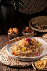 chinese rice or oriental food ready to eat