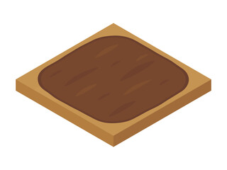 空っぽの地面のイラスト_アイソメトリック