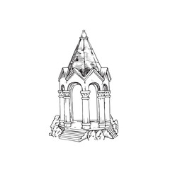 Gazebo. Vector illustration in doodle sketch style.