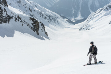 Naklejka na ściany i meble Skitouren in der Schweiz auf dem Aletschgletscher