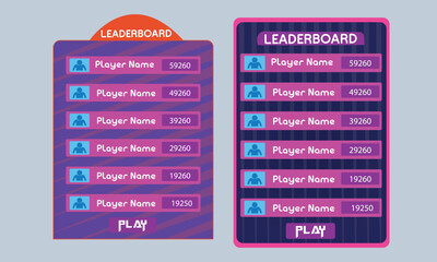 Game leaderboard with abstract background	