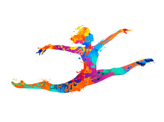 Rhythmic gymnastics girl in a twine silhouette