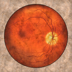 Fototapeta premium Normal eye retina, vintage-style illustration
