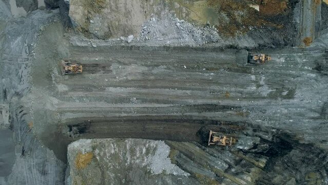 Aerial Footage of open pit surface coal mine Indiana