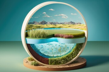 Fototapeta premium Grass growing on water