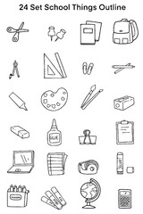 school icons set