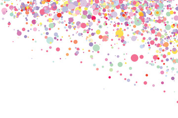 Light multicolor background, colorful vector texture with circles. Splash effect banner. Glitter dotted abstract illustration with blurred drops of rain. Pattern for web page, banner. Copy space