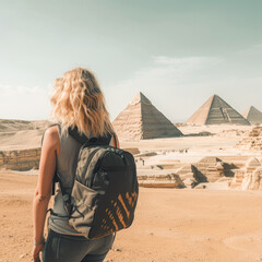 handsome traveler woman GENERATIVE AI	