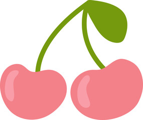 Cute hand drawn cherry.