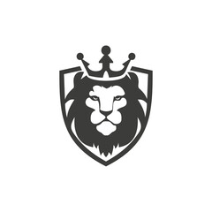Modern lion king logo design with triangle, power and strength