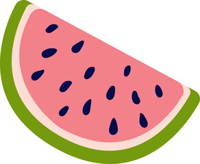 Hand-drawn slice of watermelon.