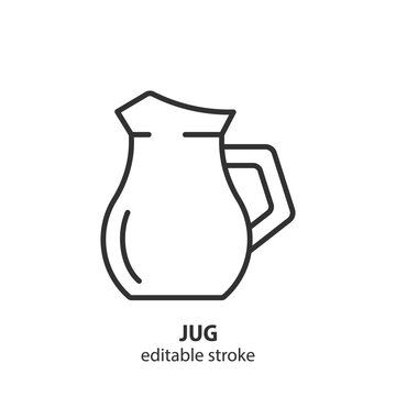 Jug line icon. Jar outline vector symbol. Editable stroke.