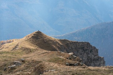 Closeup view of a hill at the edge of cliff