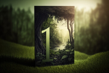 Number 1 Nature Style - Number 1 Wallpaper Series - Number 1 Nature Backdrop created with Generative AI technology