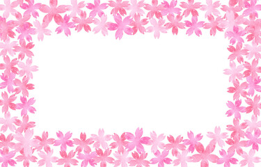 frame of pink flowers, cherry blossoms