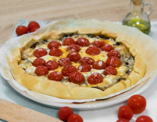 rustic galette with eggplants and tomatoes