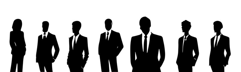 Fototapeta premium silhouettes of business people vector illustration
