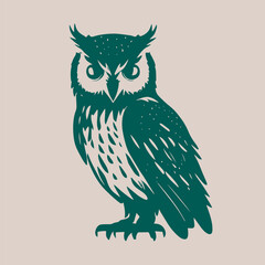 owl logo vector illustration. wild animal logo illustration. bird logo