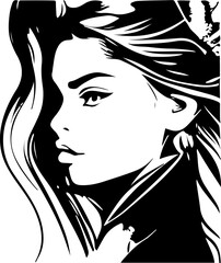 woman portrait silhouette vector illustration