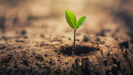 Exploring the Concept of New Life through the Growth of Seedlings and Sprouting: A Journey of Growth, Resilience, and Renewal - obrazy, fototapety, plakaty
