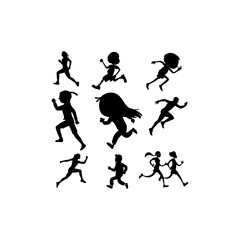 Fototapeta na wymiar Human running collection set creative design