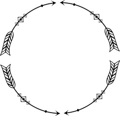 Arrows and round frames for decoration, Transparent background