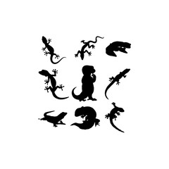 Gecko animal crawl illustration silhouette design