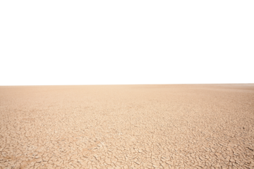 Dry desert lake bed with cut out background.  