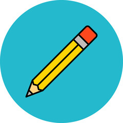 Pencil Multicolor Circle Filled Line Icon