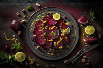Obraz na płótnie Canvas Delicious Vegan Vegetarian Beet Salad