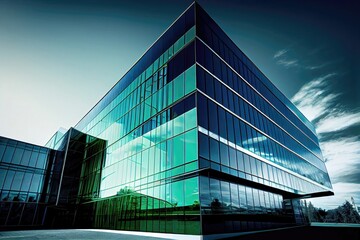 Fototapeta na wymiar modern office building with a glass, generative AI