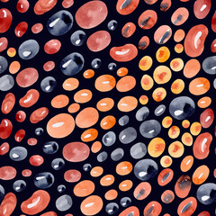 Watercolor seamless pattern with beautiful bright abstract elements and leopard spots. Colorful animalistic texture for any design. Modern Art.