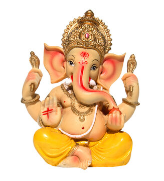Statuette of the Hindu god Ganesh / Transparent background