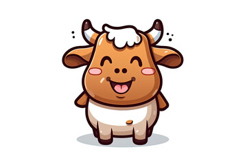 Obraz na płótnie Canvas cute brown cow vector illustration