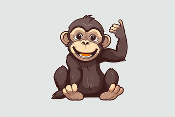 Obraz premium cute chimpanzee vector illustration. Generative AI