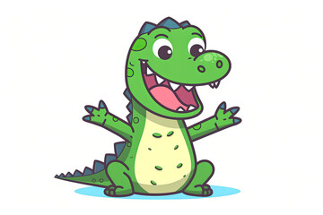 cute crocodile vector illustration