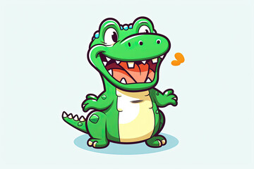 cute crocodile vector illustration