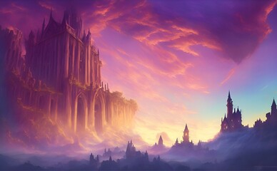 sunset in the mountains