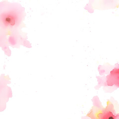 Watercolor material with soft imprint of rose flowers, space for text. generative AI