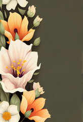 Floral Illustration, ai generated, generative Ai 
