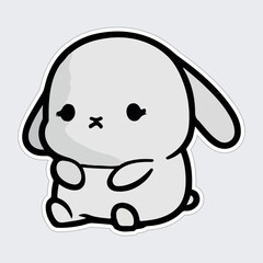 Fototapeta premium Cute little Bunny Sticker Vector illustration