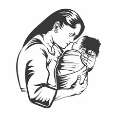Mother and baby love, small baby mother,s  day vector design.