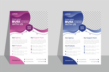 Vector illustration  White Minimal Business Card Mockup Vector creative business card template with triangles, squares, round, waves for business, technology. Simple and clean design