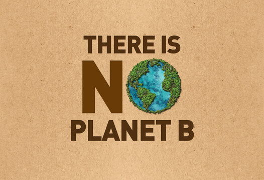 carton placard with There is no planet B. Concept of eco activism.
