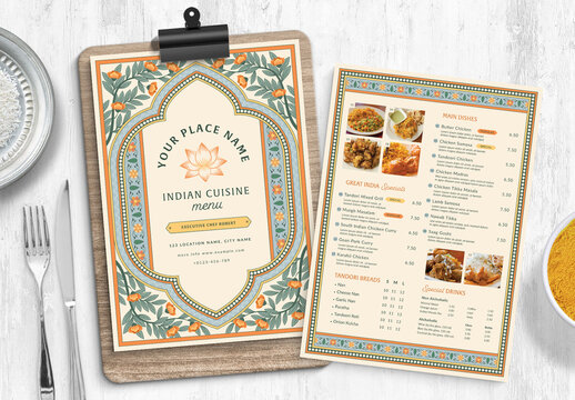 Indian Menu Template