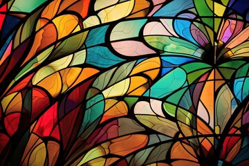 Beautiful abstract stained glass pattern - generative ai