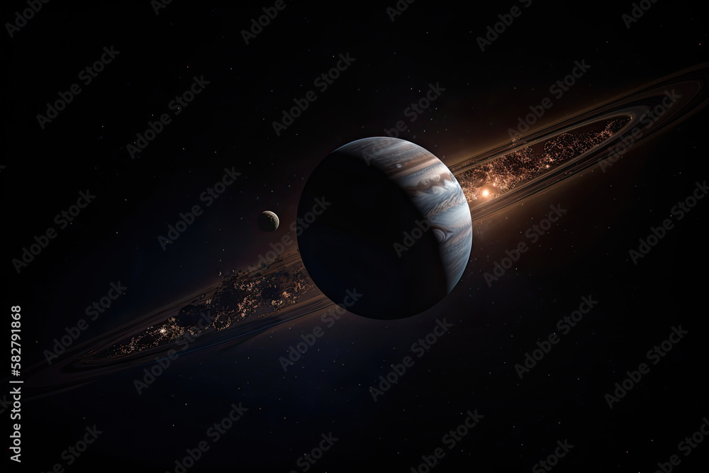 Sticker a planet in deep space